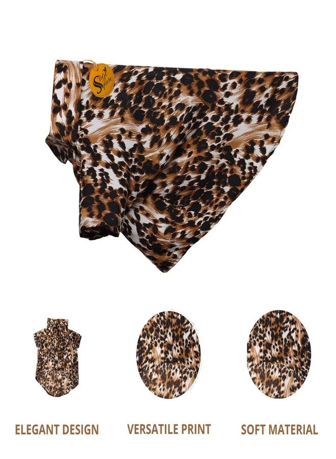 سايج سكوير قميص كلاب مطبوع عليه رسومات مربعة جريئة، قميص كلاب عصري، فائق النعومة وخفيف الوزن، ملابس كلاب مريحة وجيدة التهوية، زي عصري (مقاس متوسط - 16 بوصة) (طبعة جلد النمر) - Image 2